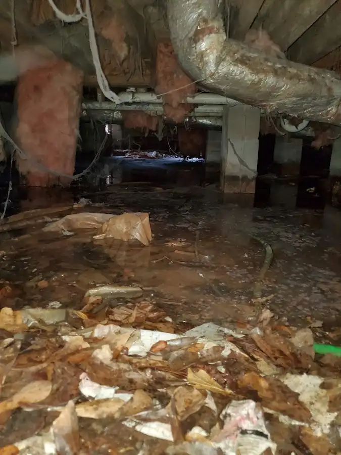 Crawl space flood assessment for Commercial Water Damage Restoration in Plover